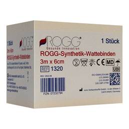 Abbildung: ROGG Synthetik-Wattebinde 6cm x 3m x 0,3cm 1 St, Binden PZN 07232794
