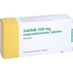 Abbildung: Salofalk 500 magensaftresistente Tabletten 50 St, Tabletten magensaftresistent PZN 07233405