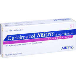Abbildung: Carbimazol Aristo 5 mg Tabletten 100 St, Tabletten PZN 07239885