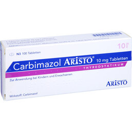 Abbildung: Carbimazol Aristo 10 mg Tabletten 100 St, Tabletten PZN 07241445