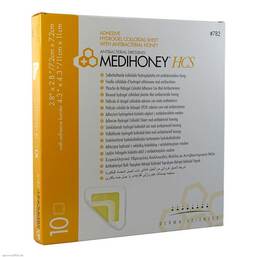Abbildung: Medihoney Hcs Hydrogelverband 7,2x7,2 cm adhesiv 10 St, Verband PZN 07241988