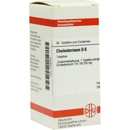 Abbildung: DHU Cholesterinum D 8 Tabletten Tabletten, 80 St PZN 07246939