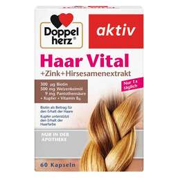 Abbildung: Doppelherz Haar Vital+Zink+Hirseextrakt Kapseln Kapseln, 60 St PZN 07263599