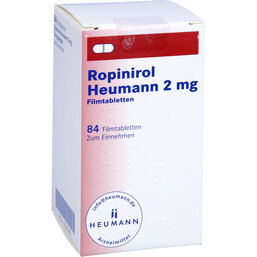 Abbildung: Ropinirol Heumann 2 mg Filmtabletten 84 St, Filmtabletten PZN 07265285