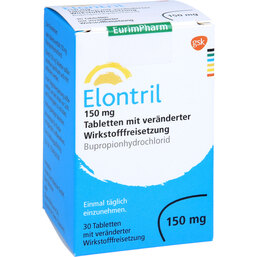 Abbildung: Elontril 150 mg Tabletten mit veränderter Wirkstofffreisetzung 30 St, Tablette mit veränderter Wirkstofffreisetzung PZN 07266451