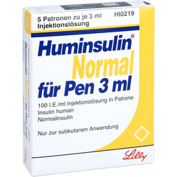 Abbildung: Huminsulin Normal für Pen Injektionslösung 5X3 ml, Injektionslösung PZN 07273623