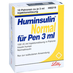 Abbildung: Huminsulin Normal für Pen Injektionslösung 10X3 ml, Injektionslösung PZN 07273646