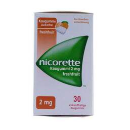 Abbildung: Nicorette 2 mg freshfruit Kaugummi 30 St, Kaugummi PZN 07273959