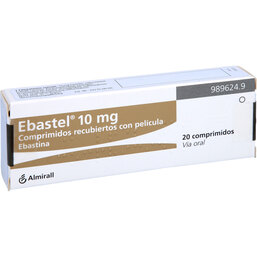 Abbildung: Ebastel 10 mg Filmtabletten 20 St, Filmtabletten PZN 07275705