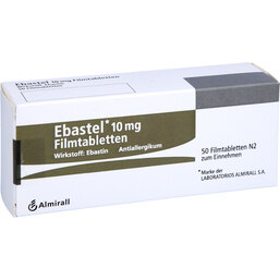 Abbildung: Ebastel 10 mg Filmtabletten 50 St, Filmtabletten PZN 07275711