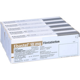 Abbildung: Ebastel 10 mg Filmtabletten 100 St, Filmtabletten PZN 07275728