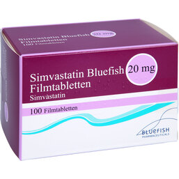 Abbildung: Simvastatin Bluefish 20 mg Filmtabletten 100 St, Filmtabletten PZN 07276797