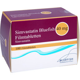 Abbildung: Simvastatin Bluefish 40 mg Filmtabletten 100 St, Filmtabletten PZN 07276892