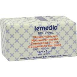 Abbildung: Vlieskompressen 5x5 cm unsteril 4fach Kompressen, 100 St PZN 07280712