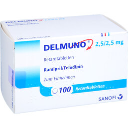 Abbildung: Delmuno 2,5 / 2,5 mg Retardtabletten 100 St, Retard-Tabletten PZN 07286241