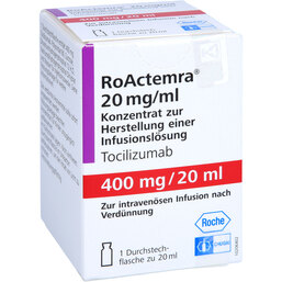 Abbildung: Roactemra 20 mg / ml 400 mg Konzentrat zur Herstellung einer Infusionslösung 1 St, Infusionslösungskonzentrat PZN 07286790