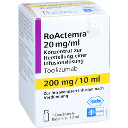 Abbildung: Roactemra 20 mg / ml 200 mg Konzentrat zur Herstellung einer Infusionslösung 1 St, Infusionslösungskonzentrat PZN 07286815