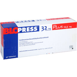 Abbildung: Blopress 32 mg plus 12,5 mg Tabletten 98 St, Tabletten PZN 07288760