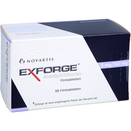 Abbildung: Exforge 5 mg / 160 mg Filmtabletten 98 St, Filmtabletten PZN 07289624