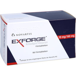 Abbildung: Exforge 10 mg / 160 mg Filmtabletten 98 St, Filmtabletten PZN 07289653