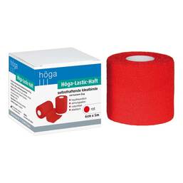 Abbildung: Höga Lastic Haft Binde 6cmx5m rot 1 St, Binden PZN 07291615