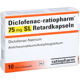Abbildung: Diclofenac ratiopharm 75 mg SL Retardkapseln 10 St, Retard-Kapseln PZN 07291644