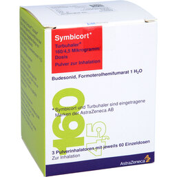 Abbildung: Symbicort Turbohaler 160 / 4,5 µg / Dosis 60 ED 3 St, Inhalationspulver PZN 07293353