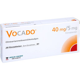 Abbildung: Vocado 40 mg / 5 mg Filmtabletten 28 St, Filmtabletten PZN 07293896