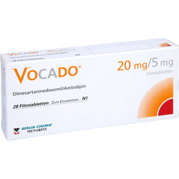 Abbildung: Vocado 20 mg / 5 mg Filmtabletten 28 St, Filmtabletten PZN 07294157