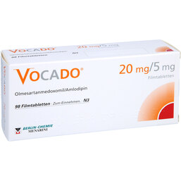 Abbildung: Vocado 20 mg / 5 mg Filmtabletten 98 St, Filmtabletten PZN 07294186