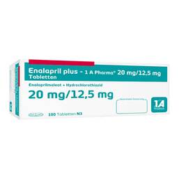 Abbildung: Enalapril plus 20 / 12,5 mg 1A Pharma Tabletten 100 St, Tabletten PZN 07300797