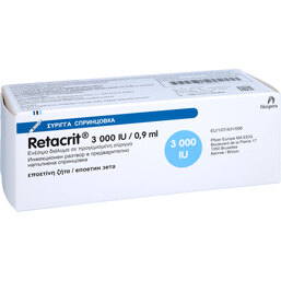 Abbildung: Retacrit 3.000 I.E. / 0,9 ml Injektionslösung in einer Fertigspritze  6 St, Fertigspritzen PZN 07301727