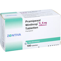 Abbildung: Pramipexol Winthrop 1,1 mg Tabletten 100 St, Tabletten PZN 07305010