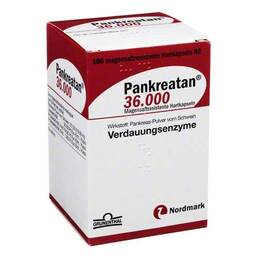 Abbildung: Pankreatan 36.000 magensaftresistente Kapseln 100 St, Magensaftresistente Hartkapseln PZN 07322132