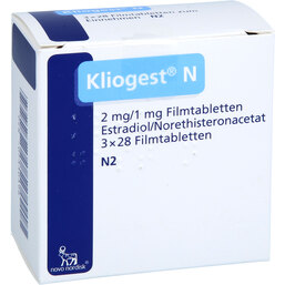 Abbildung: Kliogest N Filmtabletten 3X28 St, Filmtabletten PZN 07330396