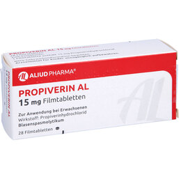 Abbildung: Propiverin AL 15 mg Filmtabletten 28 St, Filmtabletten PZN 07333727
