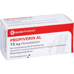 Abbildung: Propiverin AL 15 mg Filmtabletten 49 St, Filmtabletten PZN 07333785