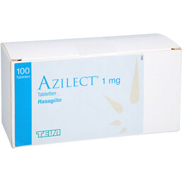 Abbildung: Azilect 1 mg Tabletten 100 St, Tabletten PZN 07337582