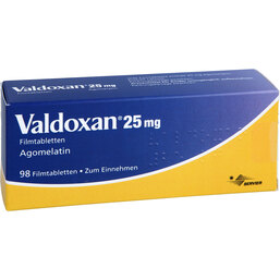 Abbildung: Valdoxan 25 mg Filmtabletten 98 St, Filmtabletten PZN 07338914