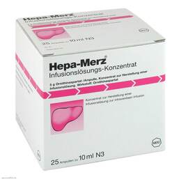 Abbildung: Hepa Merz Infusionskonz. Amp 25X10 ml, Infusionslösungskonzentrat PZN 07342005