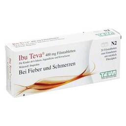 Abbildung: Ibu Teva 400 mg Filmtabletten Filmtabletten, 20 St PZN 07343074