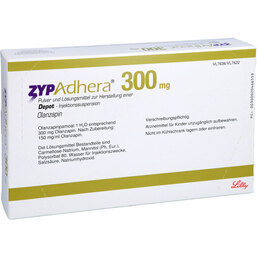 Abbildung: Zypadhera 300 mg Pulver + Lösung z.Her.e.Depot-Injektionssuspension 1 P, Trockensubstanz mit Lösun PZN 07373307
