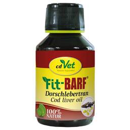 Abbildung: Fit-Barf Dorschlebertran vet. (für Tiere) Öl, 100 ml PZN 07381270