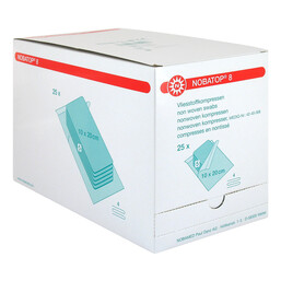 Abbildung: Nobatop 8 Kompressen 10x20cm 25X5 St, Kompressen PZN 07385641