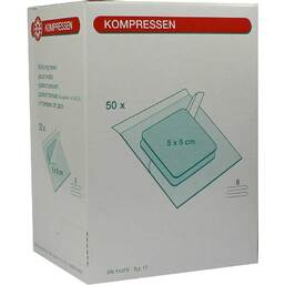 Abbildung: Mullkompressen 5x5cm 8-fach 50X2 St, Kompressen PZN 07385724