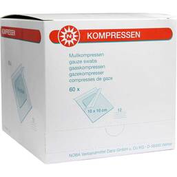 Abbildung: Mullkompressen 10x10cm 12-fa 60 St, Kompressen PZN 07385842
