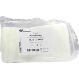 Abbildung: Mullkompressen 10x20 cm unsteril 8-fach 10 St, Kompressen PZN 07389024