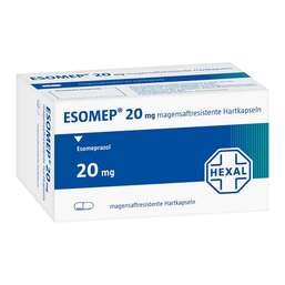Abbildung: Esomep 20 mg magensaftresistent Hartkapseln 90 St, Magensaftresistente Hartkapseln PZN 07402115