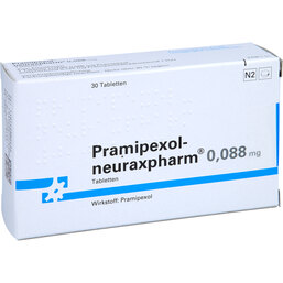 Abbildung: Pramipexol neuraxpharm 0,088 mg Tabletten 30 St, Tabletten PZN 07408804