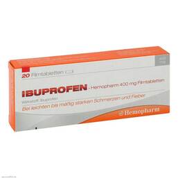 Abbildung: Ibuprofen Hemopharm 400 mg Filmtabletten Filmtabletten, 20 St PZN 07411019